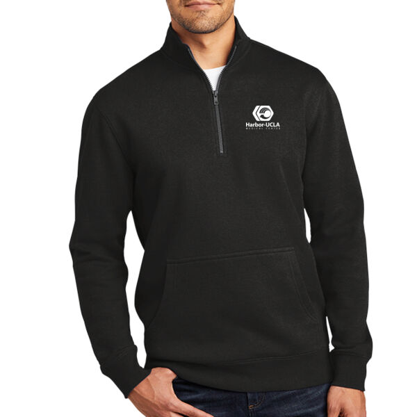 1/4 Zip Fleece w/ Single Color HUMC Logo and LA County Logo on Sleeve Thumbnail