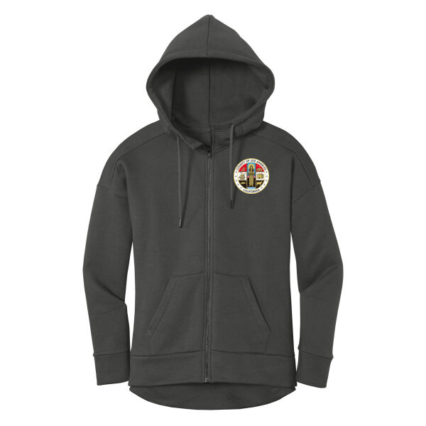 Women's Drop Shoulder Hoodie w/ LA County logo on Front and Back Thumbnail